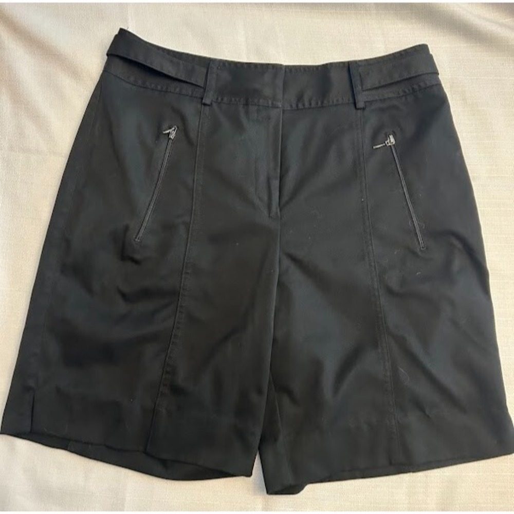 Bette Court Women's Bermuda Golf Shorts Black Size 8 Mid Rise Zip Pocket